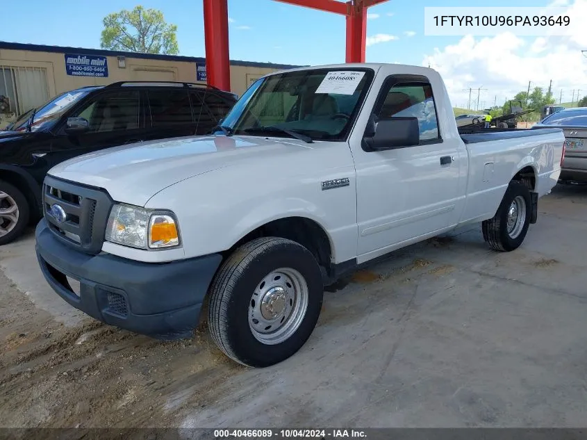 2006 Ford Ranger Sport/Stx/Xl/Xlt VIN: 1FTYR10U96PA93649 Lot: 40466089