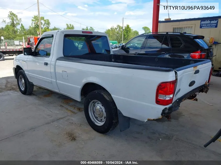 2006 Ford Ranger Sport/Stx/Xl/Xlt VIN: 1FTYR10U96PA93649 Lot: 40466089