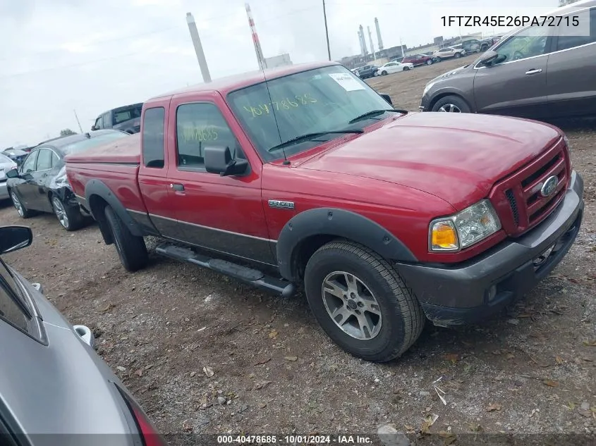 2006 Ford Ranger Super Cab VIN: 1FTZR45E26PA72715 Lot: 40478685