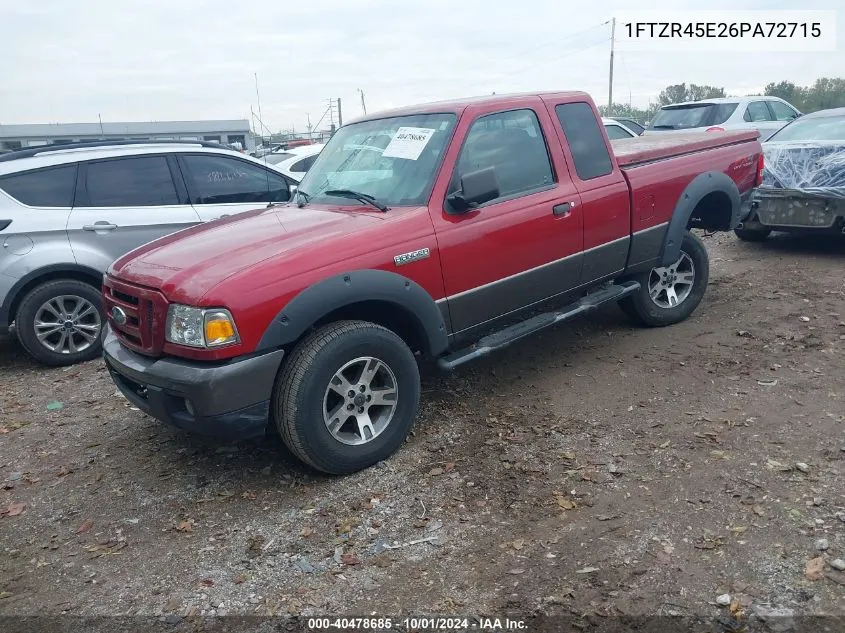 2006 Ford Ranger Super Cab VIN: 1FTZR45E26PA72715 Lot: 40478685