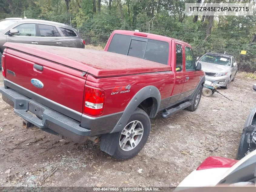 2006 Ford Ranger Super Cab VIN: 1FTZR45E26PA72715 Lot: 40478685