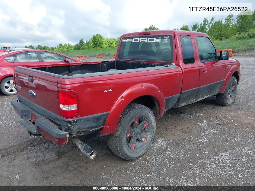 2006 Ford Ranger VIN: 1FTZR45E36PA26522 Lot: 40503086