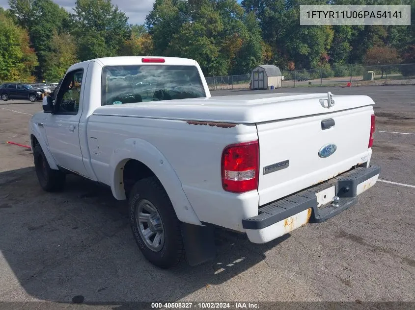 2006 Ford Ranger Sport/Xl/Xlt VIN: 1FTYR11U06PA54141 Lot: 40508327