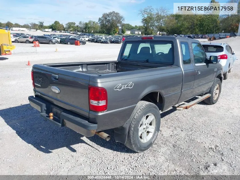 2006 Ford Ranger Fx4 Off-Road/Sport/Xl/Xlt VIN: 1FTZR15E86PA17958 Lot: 40524446