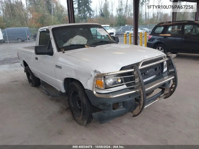 2006 Ford Ranger VIN: 1FTYR10U76PA67258 Lot: 40534478