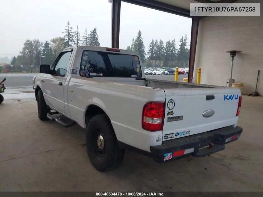 2006 Ford Ranger VIN: 1FTYR10U76PA67258 Lot: 40534478