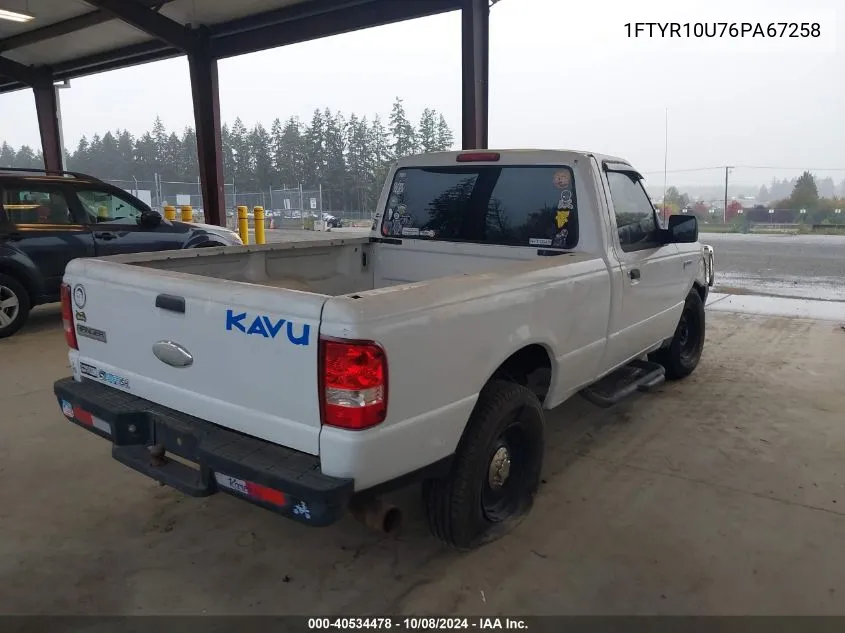 2006 Ford Ranger VIN: 1FTYR10U76PA67258 Lot: 40534478