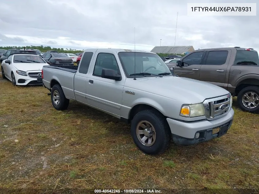 2006 Ford Ranger Super Cab VIN: 1FTYR44UX6PA78931 Lot: 40542245