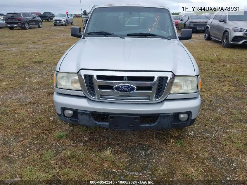 2006 Ford Ranger Super Cab VIN: 1FTYR44UX6PA78931 Lot: 40542245