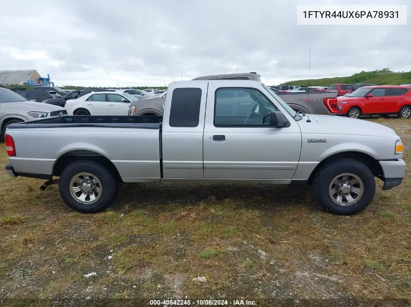 2006 Ford Ranger Super Cab VIN: 1FTYR44UX6PA78931 Lot: 40542245