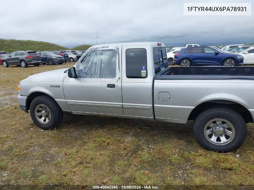 2006 Ford Ranger Super Cab VIN: 1FTYR44UX6PA78931 Lot: 40542245