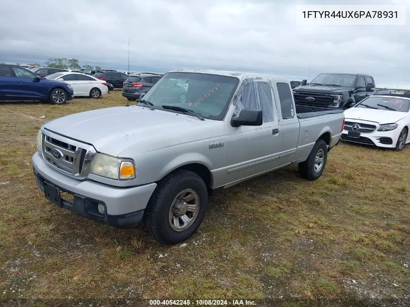 2006 Ford Ranger Super Cab VIN: 1FTYR44UX6PA78931 Lot: 40542245