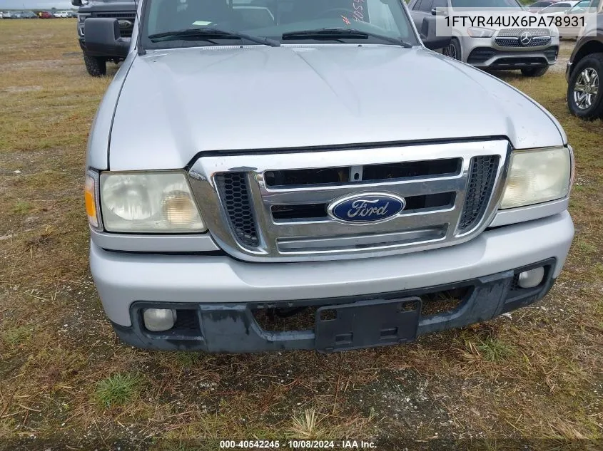 2006 Ford Ranger Super Cab VIN: 1FTYR44UX6PA78931 Lot: 40542245