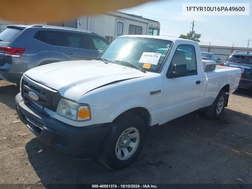 2006 Ford Ranger Sport/Stx/Xl/Xlt VIN: 1FTYR10U16PA49600 Lot: 40551374