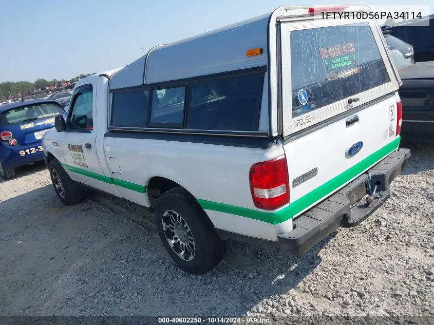 2006 Ford Ranger Xl/Xlt VIN: 1FTYR10D56PA34114 Lot: 40602250