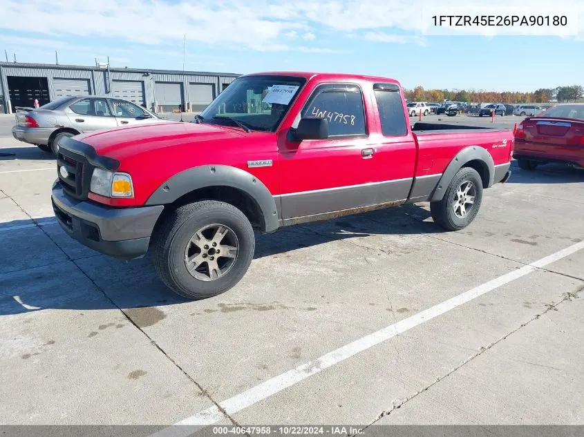 2006 Ford Ranger Fx4 Level Ii/Fx4 Off-Road/Sport/Xlt VIN: 1FTZR45E26PA90180 Lot: 40647958