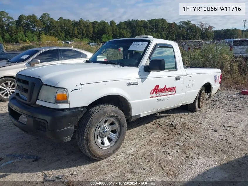 2006 Ford Ranger VIN: 1FTYR10U66PA11716 Lot: 40680517