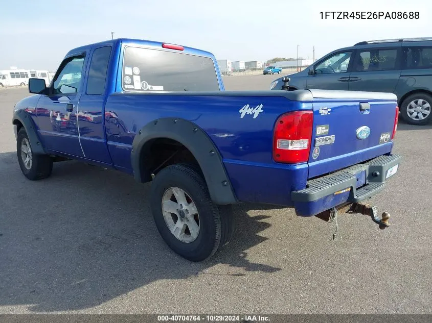 2006 Ford Ranger Fx4 Level Ii/Fx4 Off-Road/Sport/Xlt VIN: 1FTZR45E26PA08688 Lot: 40704764