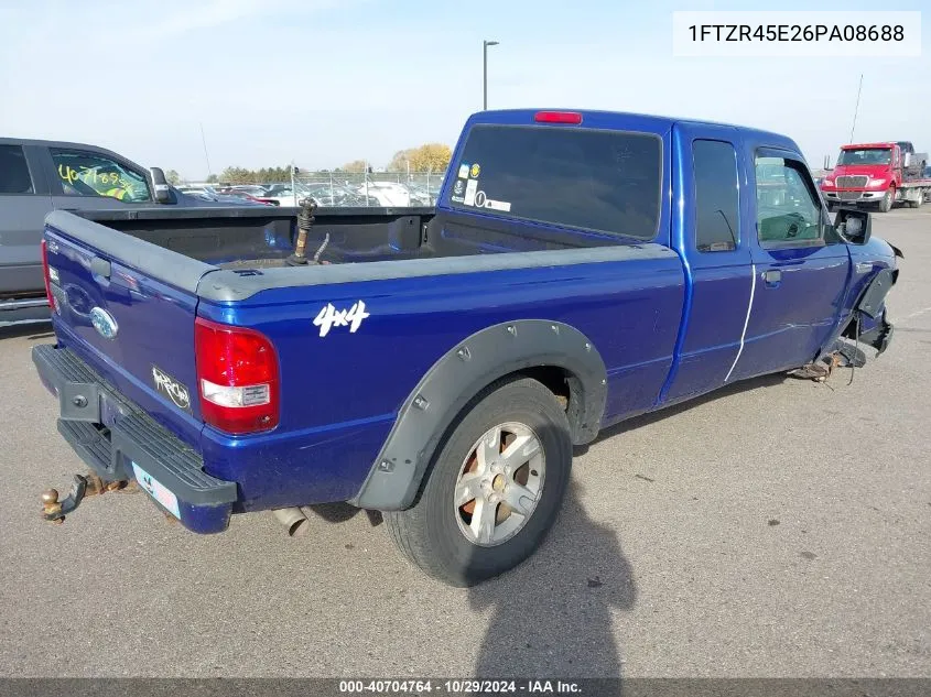 2006 Ford Ranger Fx4 Level Ii/Fx4 Off-Road/Sport/Xlt VIN: 1FTZR45E26PA08688 Lot: 40704764