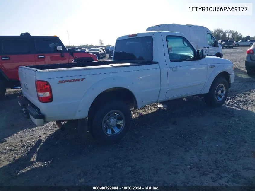 2006 Ford Ranger Sport/Stx/Xl/Xlt VIN: 1FTYR10U66PA69177 Lot: 40722004