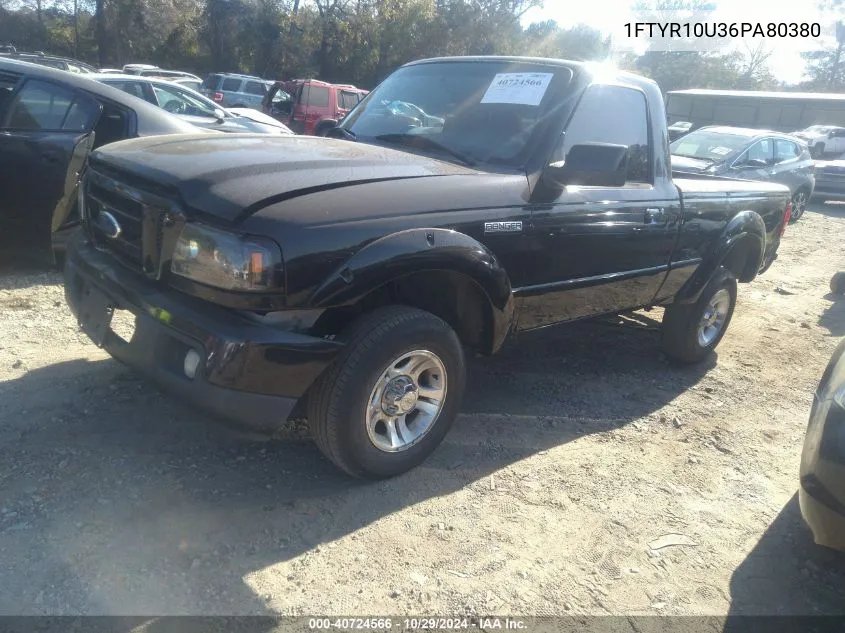 2006 Ford Ranger Sport/Stx/Xl/Xlt VIN: 1FTYR10U36PA80380 Lot: 40724566