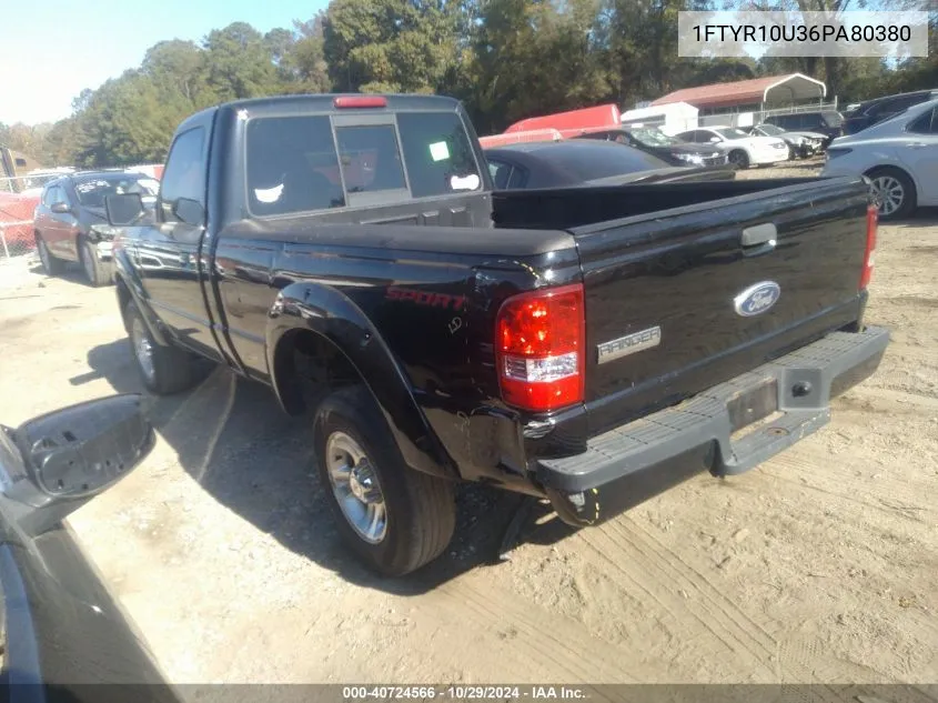 2006 Ford Ranger Sport/Stx/Xl/Xlt VIN: 1FTYR10U36PA80380 Lot: 40724566