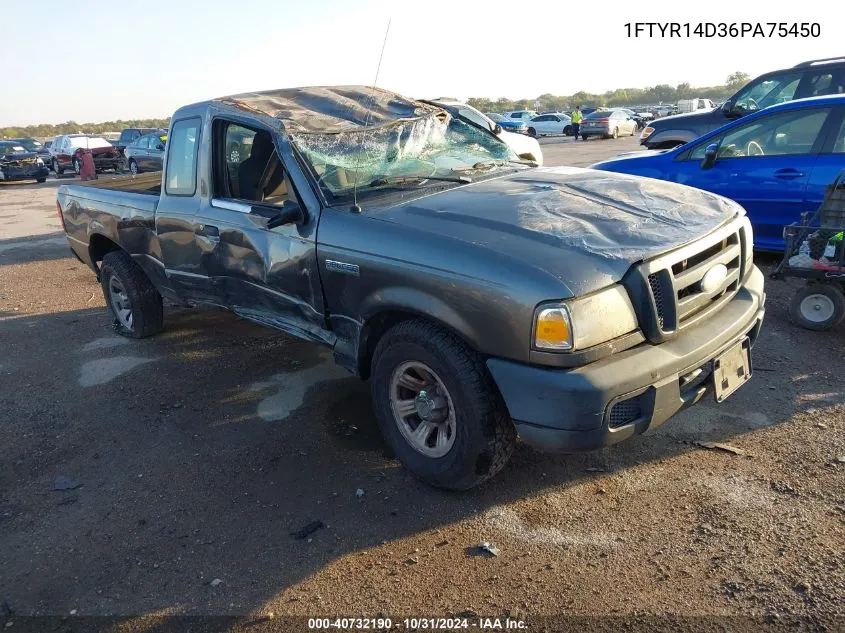 2006 Ford Ranger Xl/Xlt VIN: 1FTYR14D36PA75450 Lot: 40732190