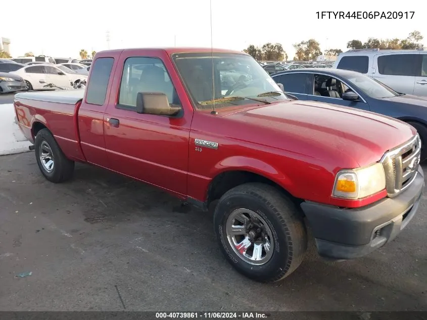 2006 Ford Ranger Sport/Stx/Xlt VIN: 1FTYR44E06PA20917 Lot: 40739861