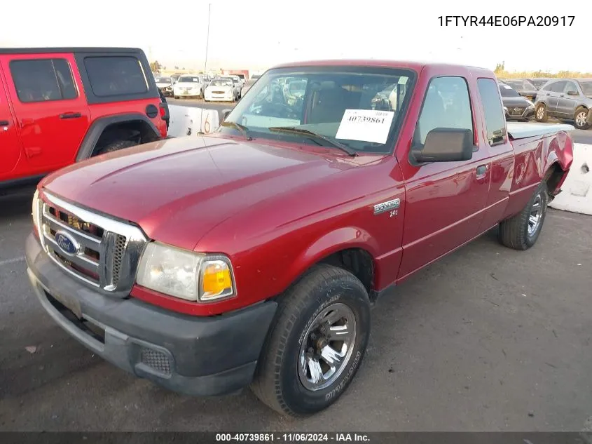 2006 Ford Ranger Sport/Stx/Xlt VIN: 1FTYR44E06PA20917 Lot: 40739861