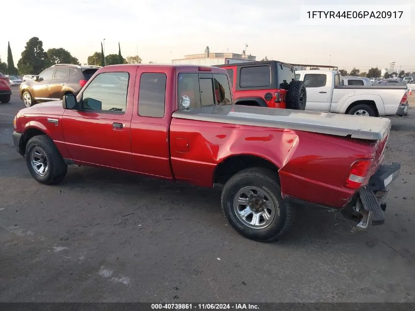 2006 Ford Ranger Sport/Stx/Xlt VIN: 1FTYR44E06PA20917 Lot: 40739861