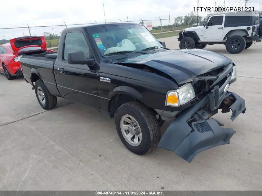 2006 Ford Ranger Xl/Xlt VIN: 1FTYR10DX6PA81221 Lot: 40749114