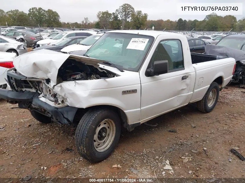 2006 Ford Ranger Sport/Stx/Xl/Xlt VIN: 1FTYR10U76PA03740 Lot: 40817754