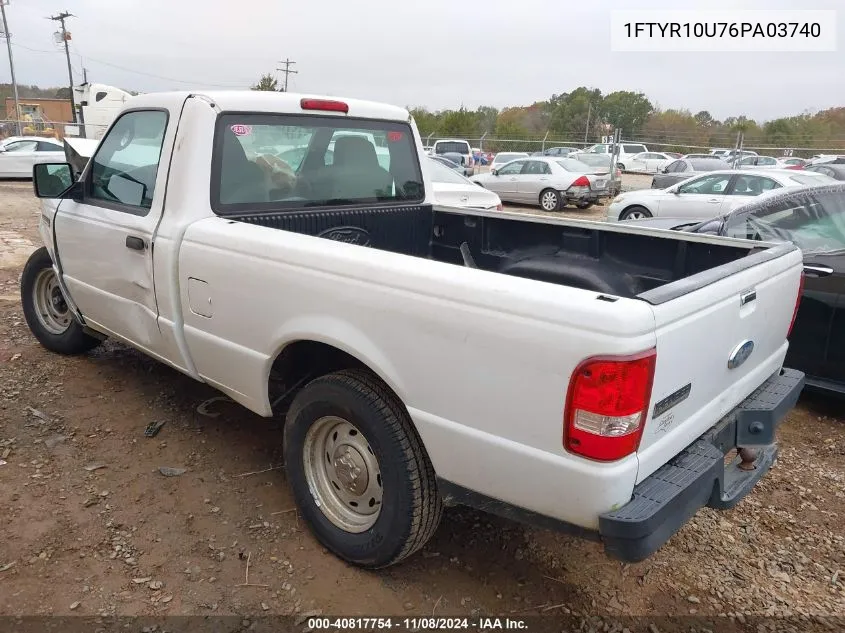 2006 Ford Ranger Sport/Stx/Xl/Xlt VIN: 1FTYR10U76PA03740 Lot: 40817754