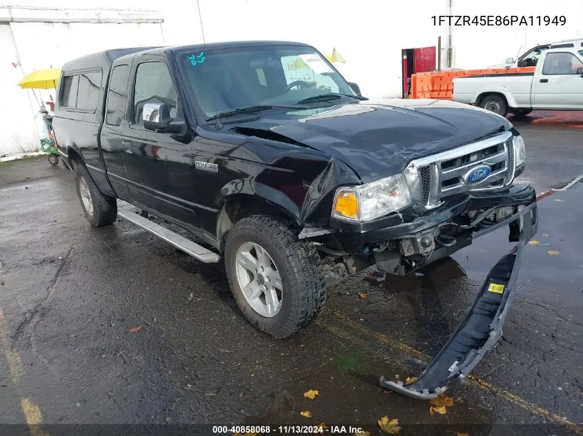 2006 Ford Ranger Fx4 Level Ii/Fx4 Off-Road/Sport/Xlt VIN: 1FTZR45E86PA11949 Lot: 40858068