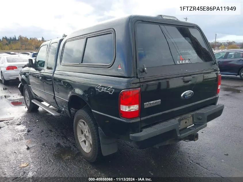 2006 Ford Ranger Fx4 Level Ii/Fx4 Off-Road/Sport/Xlt VIN: 1FTZR45E86PA11949 Lot: 40858068