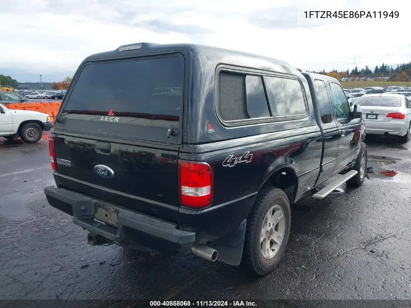 2006 Ford Ranger Fx4 Level Ii/Fx4 Off-Road/Sport/Xlt VIN: 1FTZR45E86PA11949 Lot: 40858068