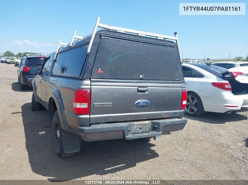 2007 Ford Ranger VIN: 1FTYR44U07PA81161 Lot: 12072705