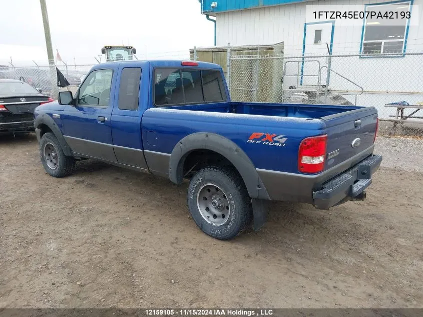 2007 Ford Ranger Super Cab VIN: 1FTZR45E07PA42193 Lot: 12159105