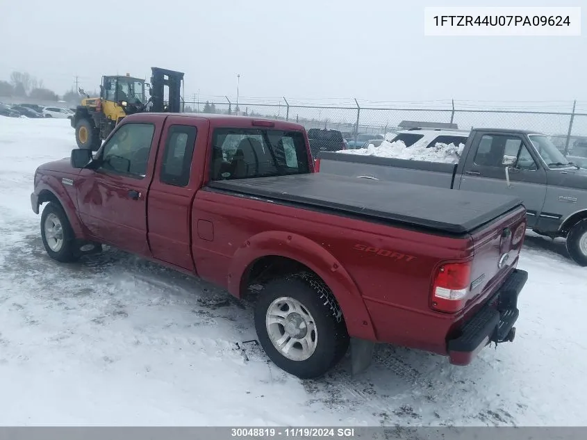 2007 Ford Ranger Super Cab VIN: 1FTZR44U07PA09624 Lot: 30048819