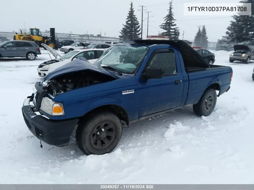 2007 Ford Ranger VIN: 1FTYR10D37PA81708 Lot: 30049287