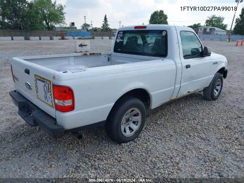 2007 Ford Ranger Stx/Xl/Xlt VIN: 1FTYR10D27PA99018 Lot: 39674076