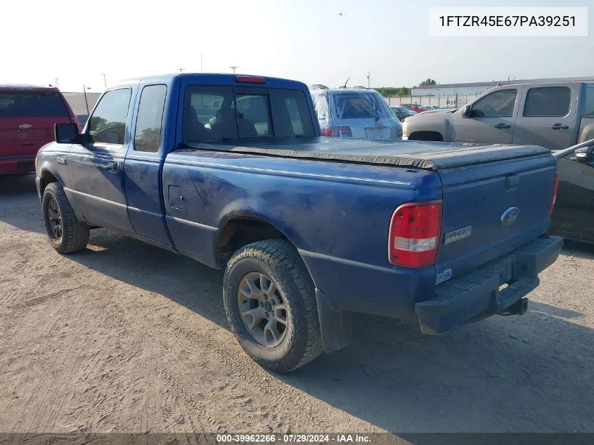 2007 Ford Ranger Fx4 Level Ii/Fx4 Off-Road/Sport/Xlt VIN: 1FTZR45E67PA39251 Lot: 39962266