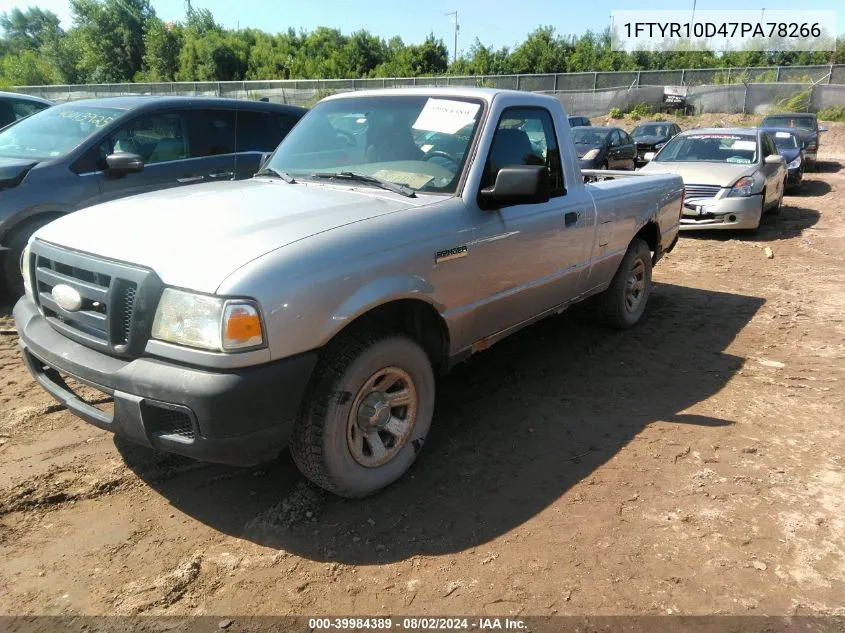 1FTYR10D47PA78266 2007 Ford Ranger Stx/Xl/Xlt