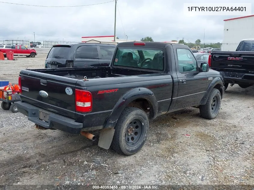 2007 Ford Ranger Sport/Stx/Xl/Xlt VIN: 1FTYR10U27PA64401 Lot: 40353455