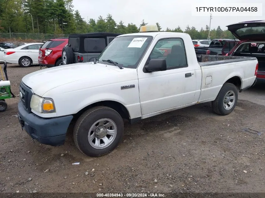 2007 Ford Ranger Stx/Xl/Xlt VIN: 1FTYR10D67PA04458 Lot: 40394943