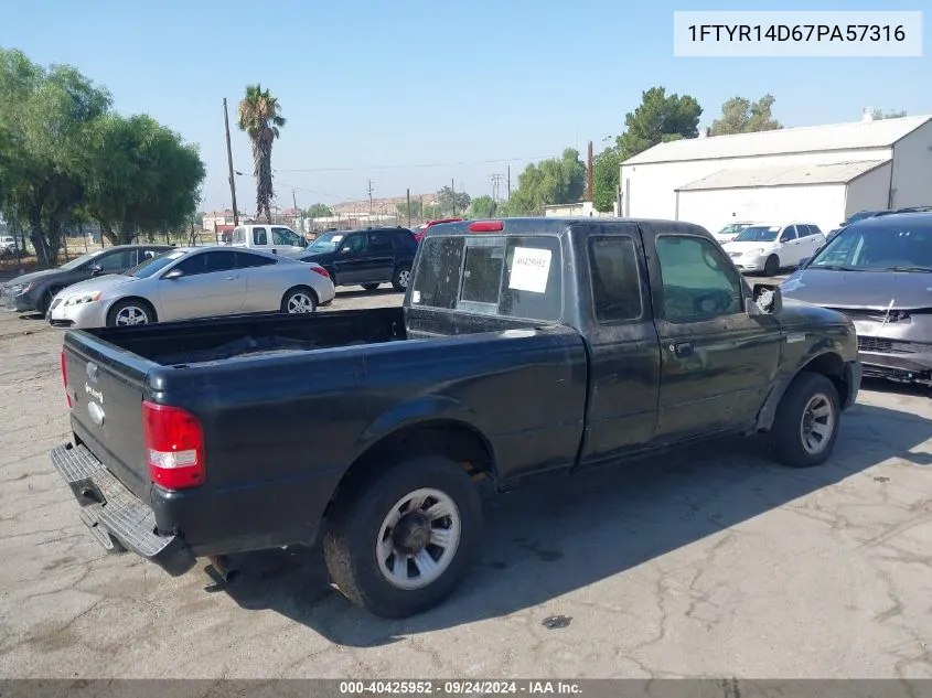 2007 Ford Ranger Stx/Xl/Xlt VIN: 1FTYR14D67PA57316 Lot: 40425952