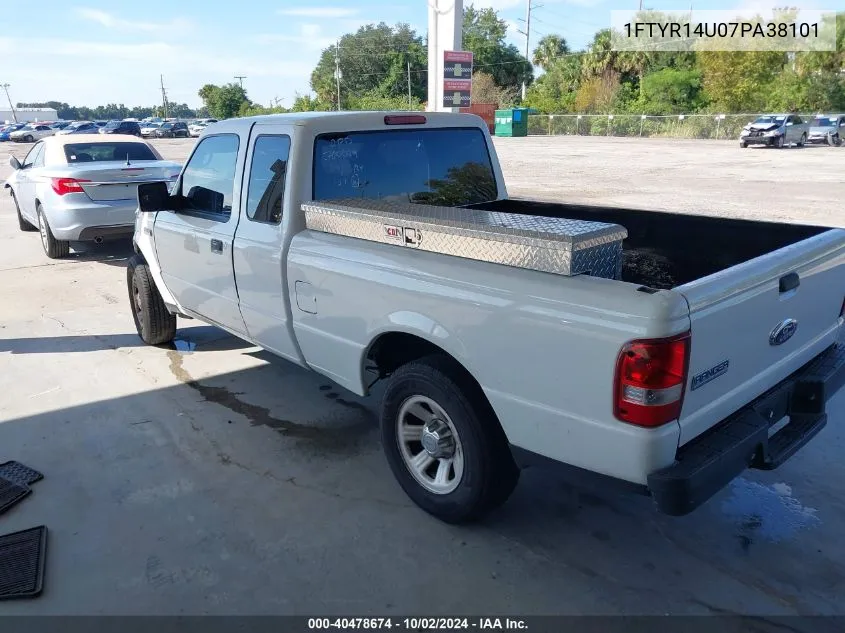 2007 Ford Ranger Sport/Stx/Xl/Xlt VIN: 1FTYR14U07PA38101 Lot: 40478674