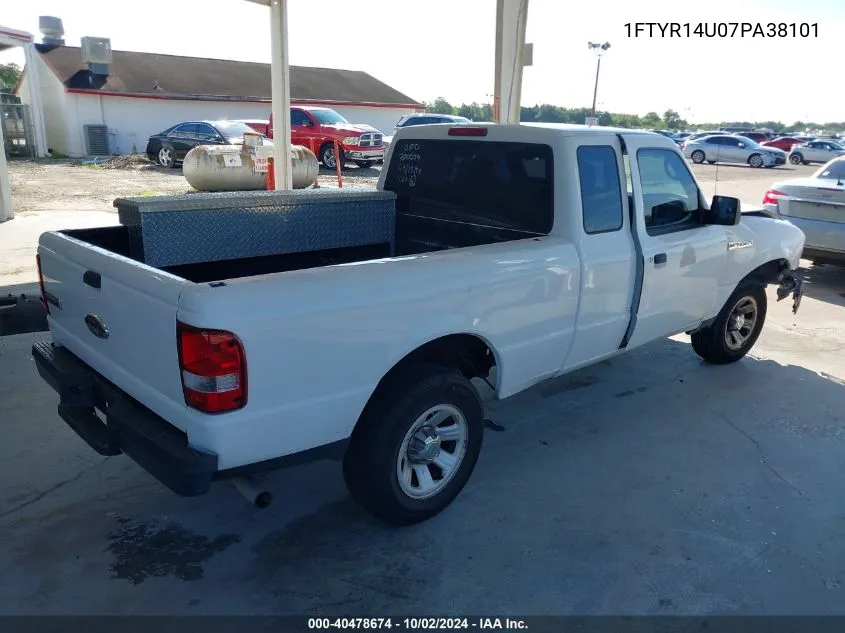 2007 Ford Ranger Sport/Stx/Xl/Xlt VIN: 1FTYR14U07PA38101 Lot: 40478674