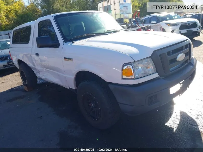 2007 Ford Ranger Stx/Xl/Xlt VIN: 1FTYR10D77PA96034 Lot: 40489705