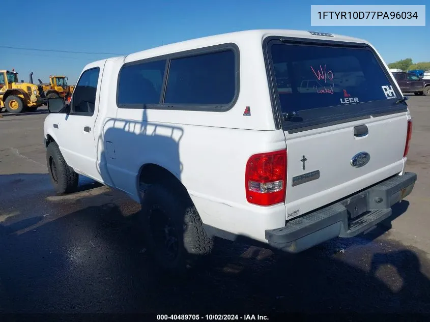 2007 Ford Ranger Stx/Xl/Xlt VIN: 1FTYR10D77PA96034 Lot: 40489705